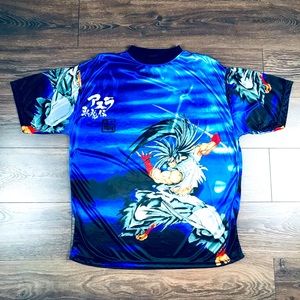 DTEK Japanese Anime Men’s Vintage 2000 Samurai Blue Shirt Size XL - RN82930